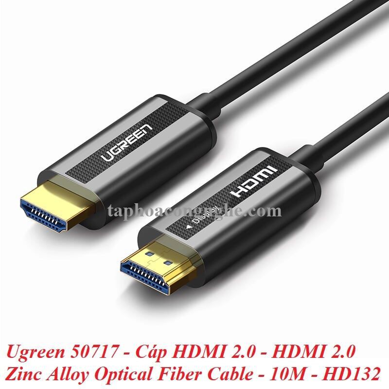 Ugreen 50717 10M màu Đen Cáp tín hiệu HDMI chuẩn 2.0 sợi quang cao cấp HD132 30050717